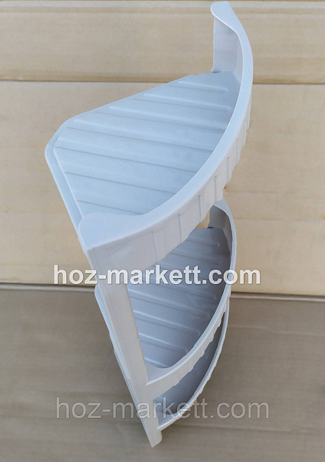 Полиця у ванну кутова пластикова біла 28 х 17.5 х 45 см Харків - фото 2