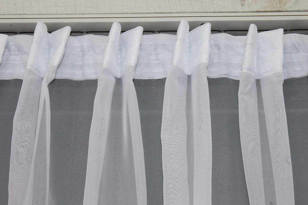 Тюль с бантовой тесьмой VR-Textil н101 Шифон однотонный Белый 400х250 см (44-019) Киев - изображение 6