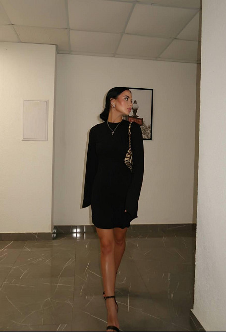 Жіноча базова міні сукня з довгим рукавом віскоза Одеса - фото 2