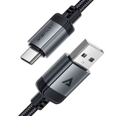 Дата кабель USB 2.0 AM to Type-C 1.2m 3.0A (18W) C20-04 aluminum alloy Black Acefast (6974316283782) Винница