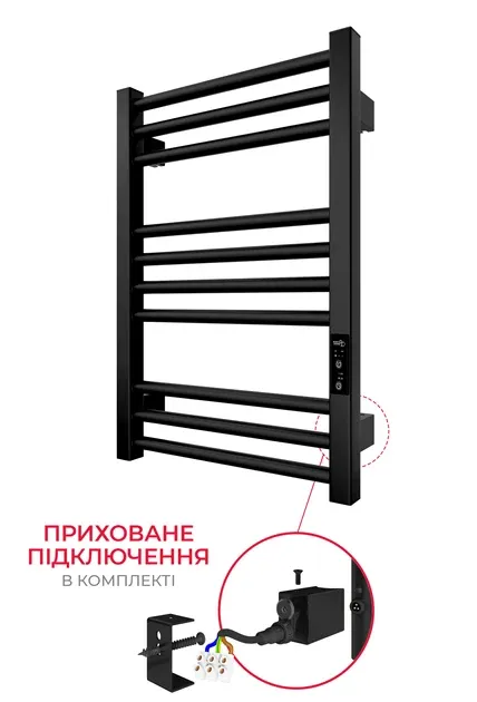 Електрична рушникосушка HF Derby 570х430 TR K чорна матова Київ - фото 2