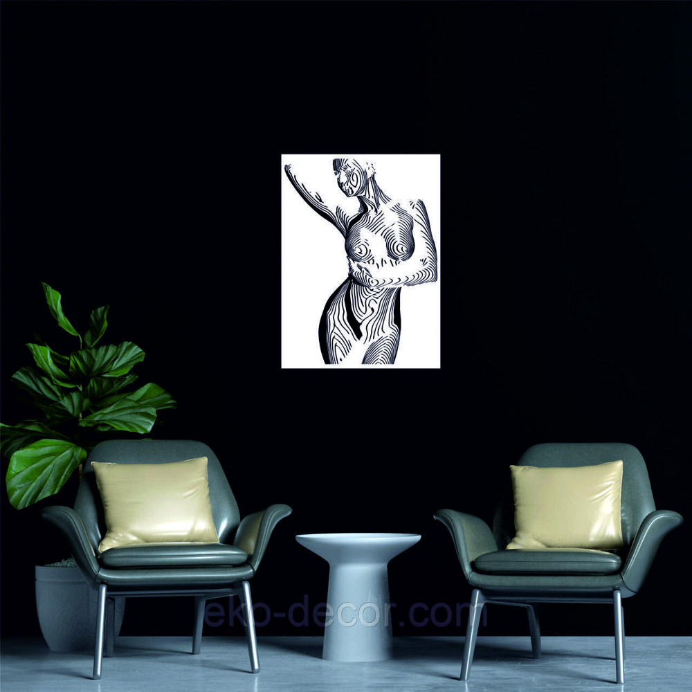 Декоративне настінне Панно «Жіноче тіло», Декор на стіну 110*81 см, Білий Київ - фото 5