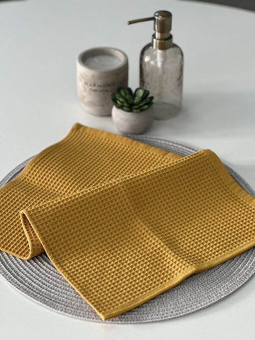 Вафельний рушник Ideal Textile 70х140 см 240 г/м2 (56860827) Гірчичний Чернівці - фото 7