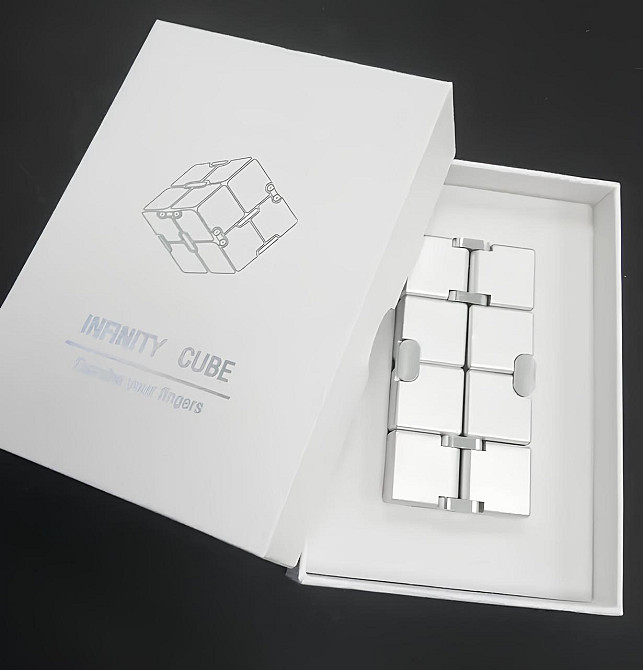 Бесконечный кубик RESTEQ, антистресс Infinity Cube 38 мм. Игрушка-антистресс из алюминиевого сплава Киев - изображение 3