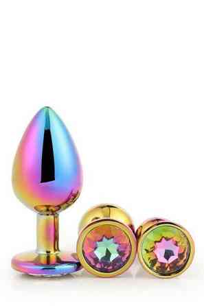 Набор радужных анальных пробок GLEAMING LOVE MULTICOLOUR PLUG SET Sex Aura Киев