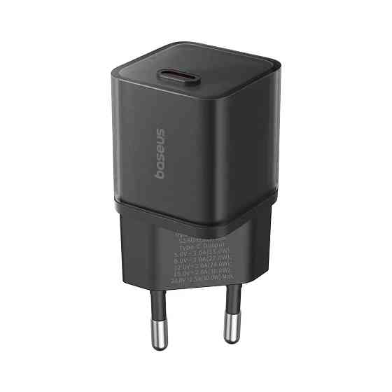 Швидкий мережевий зарядник Baseus 30W Black Київ