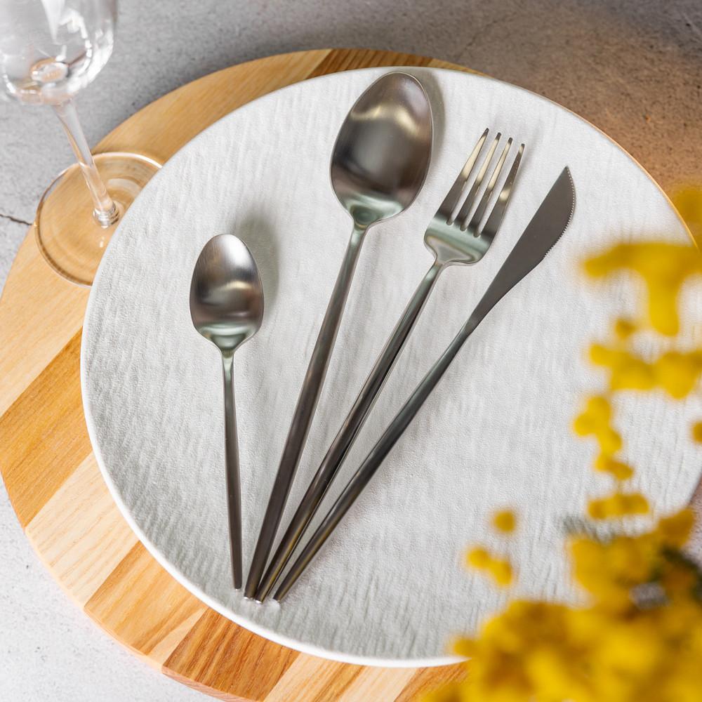 Yiwu Набір столових приборів 24 предмети столовий набір на 6 персон Сріблястий HP-20-16 Киев - изображение 4