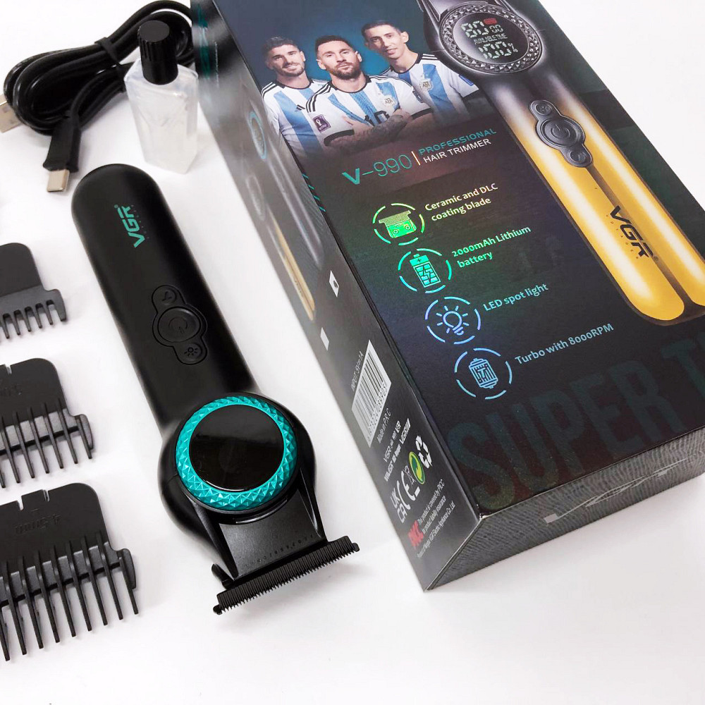 Електрична акумуляторна машинка для стрижки VGR V-990, Машинка для підстригання, Тример бездротовий TB-34 Київ - фото 10