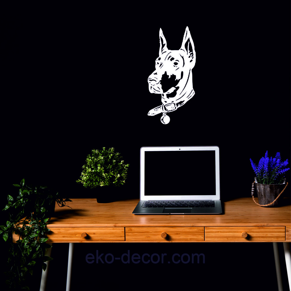 Декоративное настенное Панно «Доберман», Декор на стену 90*44 см, Белый Киев - изображение 4