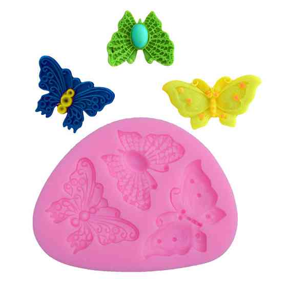 Молд силиконовый Бабочки 93 на 70 мм розовый Киев