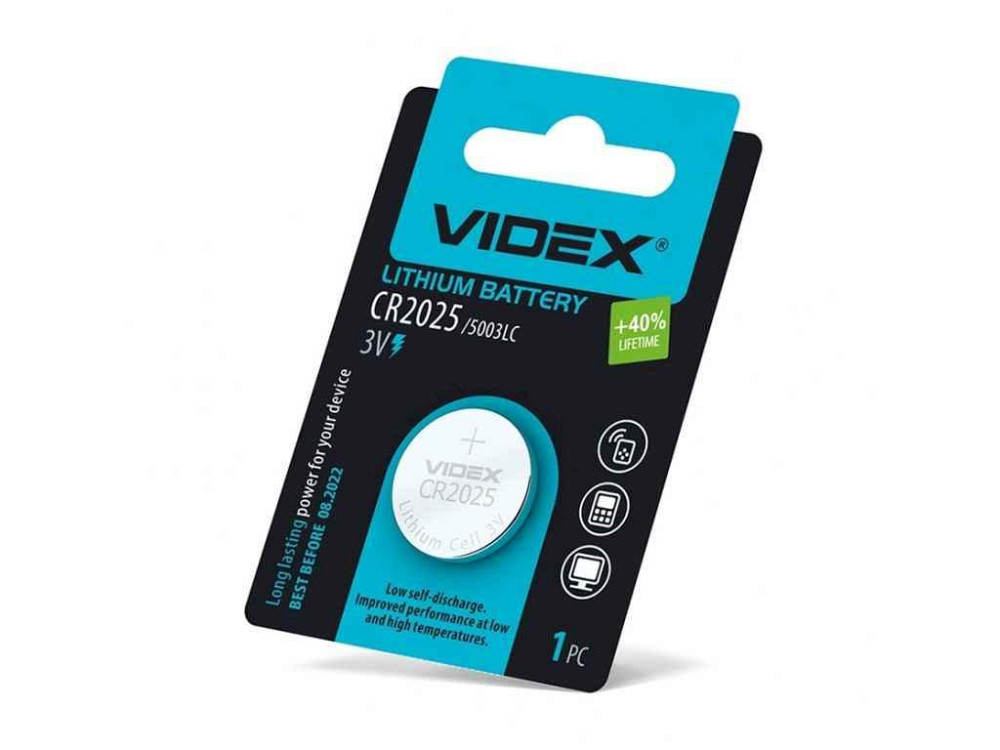 Батарейка літієва CR2025 1шт BLISTER CARD /24233 ТМ VIDEX Solmir Київ - фото 1