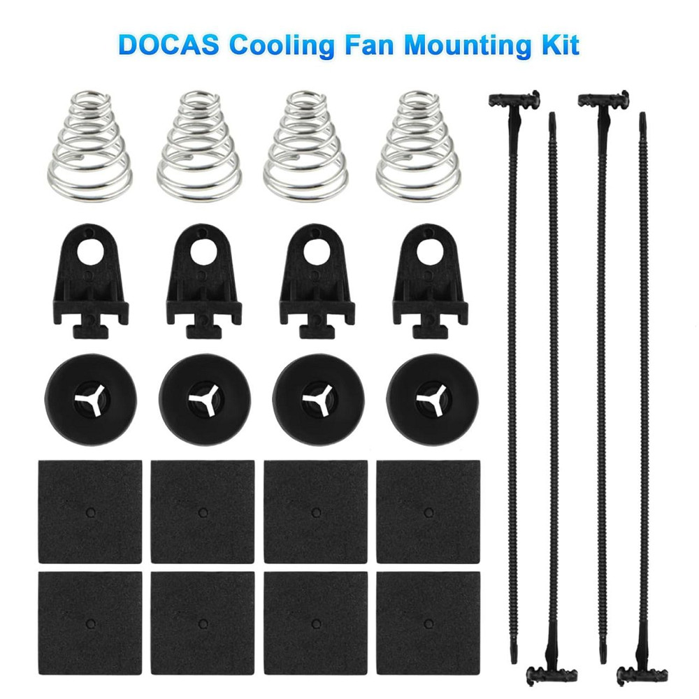 Вентилятор радіатора DOCAS QCFS-001 12'' 12V 80W чорний тонкий універсальний 10 лопатей 3-Pin монтажний комплект Київ - фото 3
