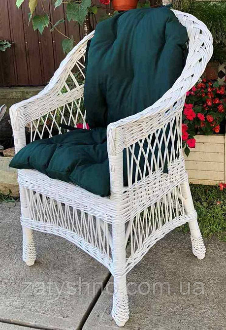 Крісло плетене ебіле з накидкою Київ - фото 4