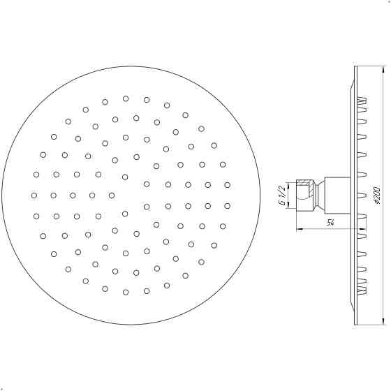 Душова лійка Globus Lux STS-0200 ТРОПИК St/ STEEL Polish Київ