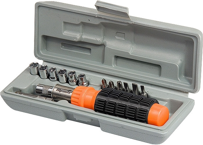 Отвертка реверсивная + биты + головки, 15шт., в пласт.боксе SPARTA Полтава - изображение 1