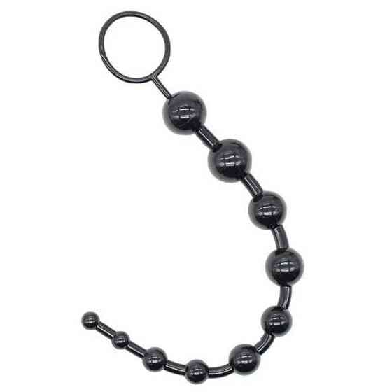 Анальные бусы - Черный - 31*0,9 - 2,6 см – Анальные игрушки Винница