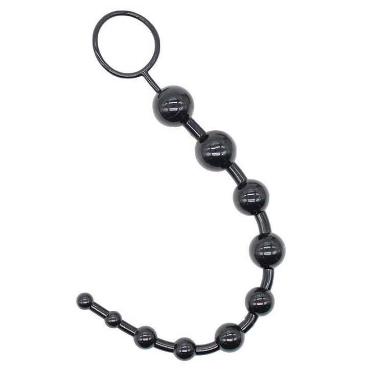 Анальные бусы - Черный - 31*0,9 - 2,6 см – Анальные игрушки Винница - изображение 1