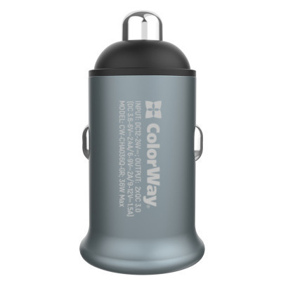 Зарядное устройство ColorWay 2USB Quick Charge 3.0 (36W) Gray (CW-CHA036Q-GR) Винница - изображение 4