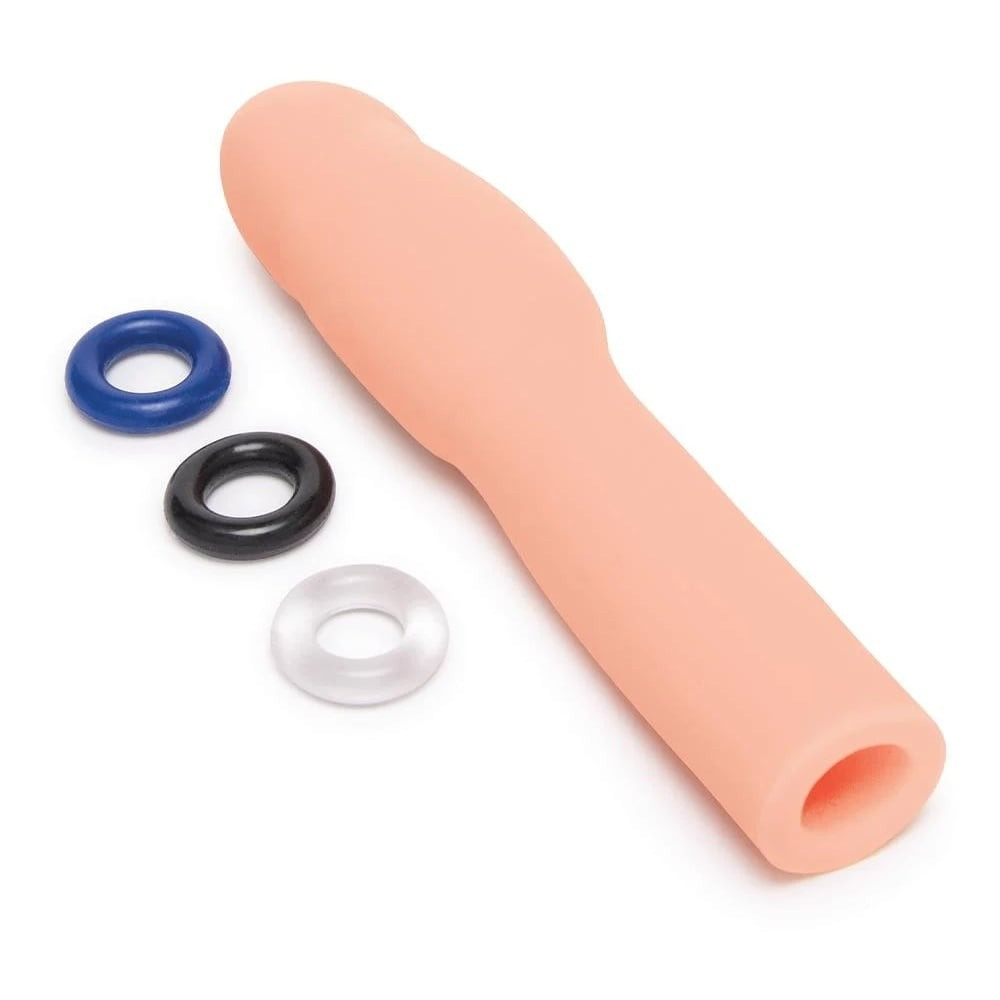 Насадка на пенис Size-Up Penis Extender с 3 эрекционными кольцами в наборе, бежевая Sex Aura Киев - изображение 2