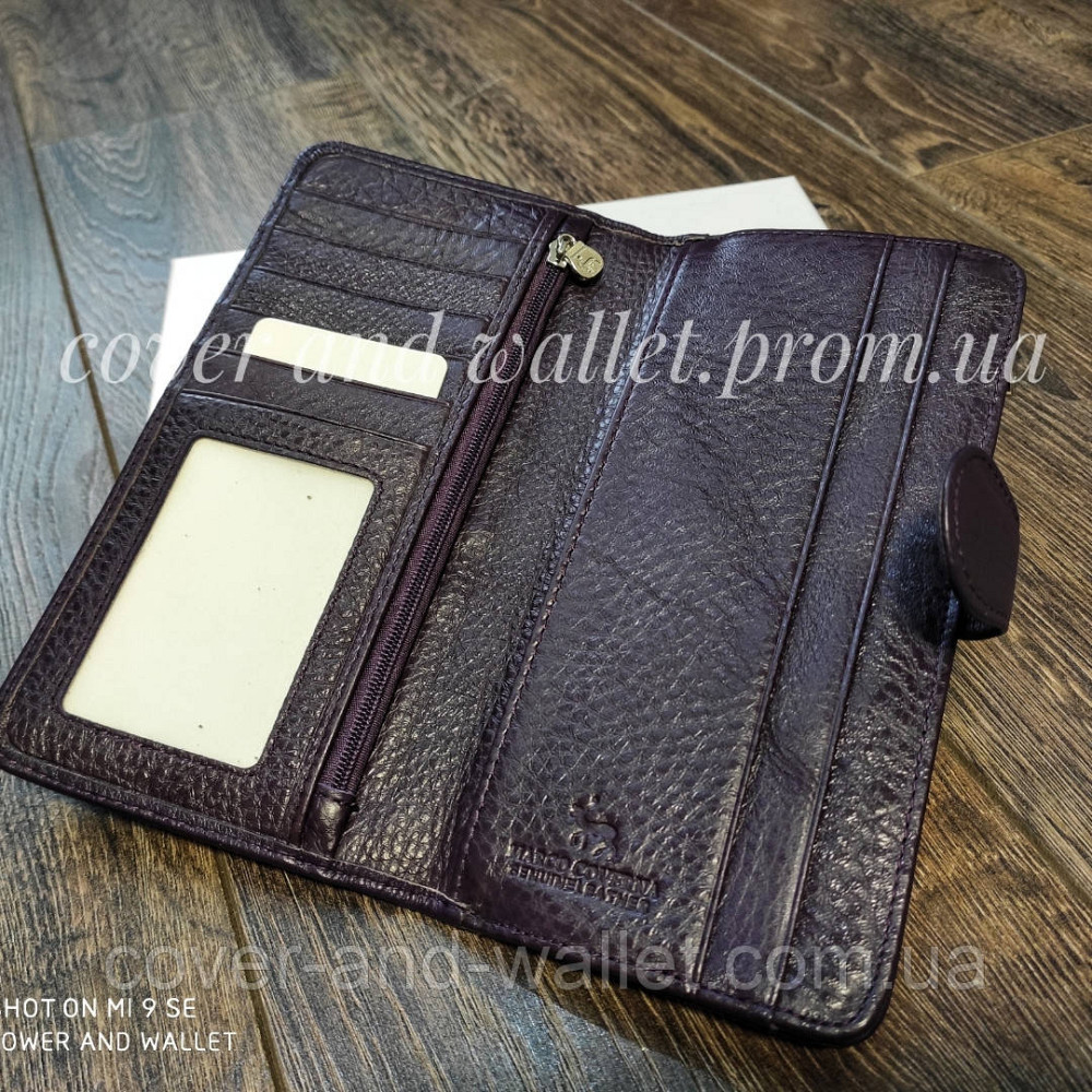 Красивый кожаный женский кошелек фиолетового цвета Marco Coverna MC031-950 Киев - изображение 4