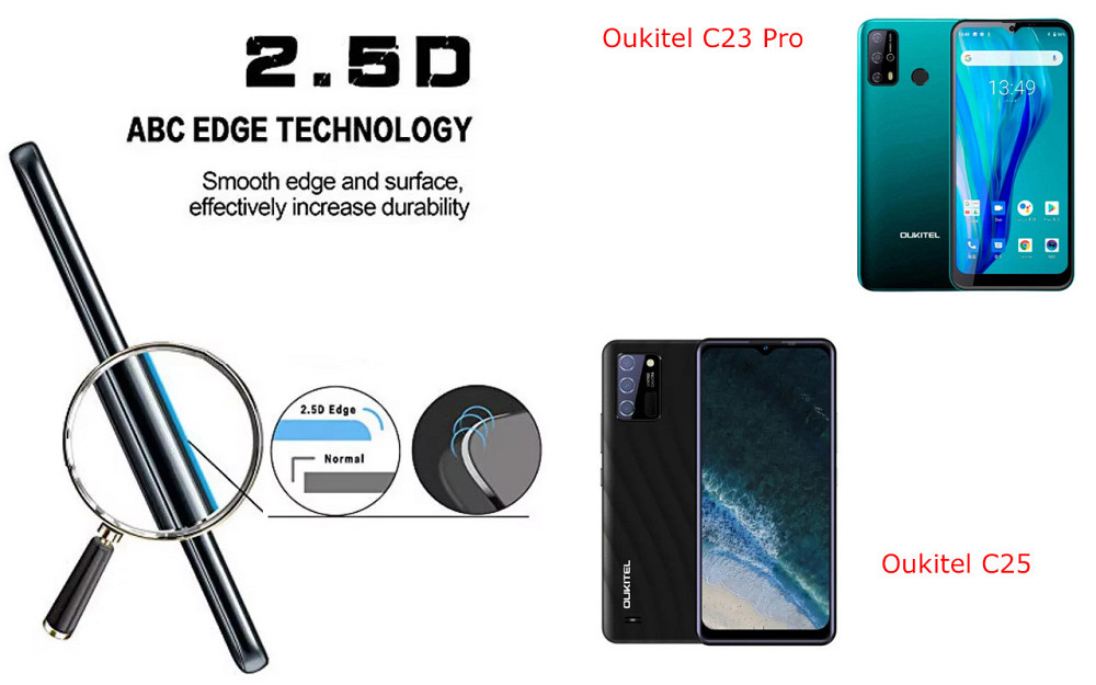 Захисне скло ArmorGlass для Oukitel C23 Pro, Oukitel C25 – стійке до подряпин та ударів Київ - фото 2
