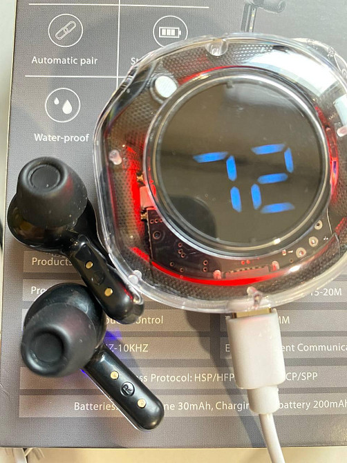 Бездротові навушники TWS Ultrapods Pro з дисплеєм на кейсі та кабелем USB Type-C Одеса - фото 8