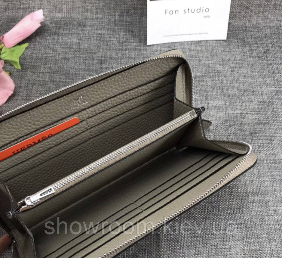 Жіночий шкіряний гаманець на блискавці H (506) кольору тауп Київ - фото 4