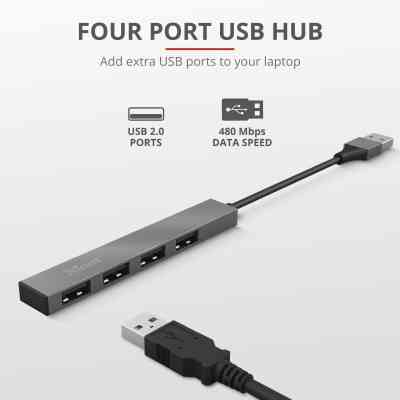 Концентратор Trust Halyx Aluminium 4-Port Mini USB Hub (23786_TRUST) Вінниця