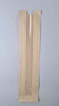 Паперові пакети крафт із прозорим віконцем 90х40х400, 40 г/м2, вікно 30 (100 шт.) Харків