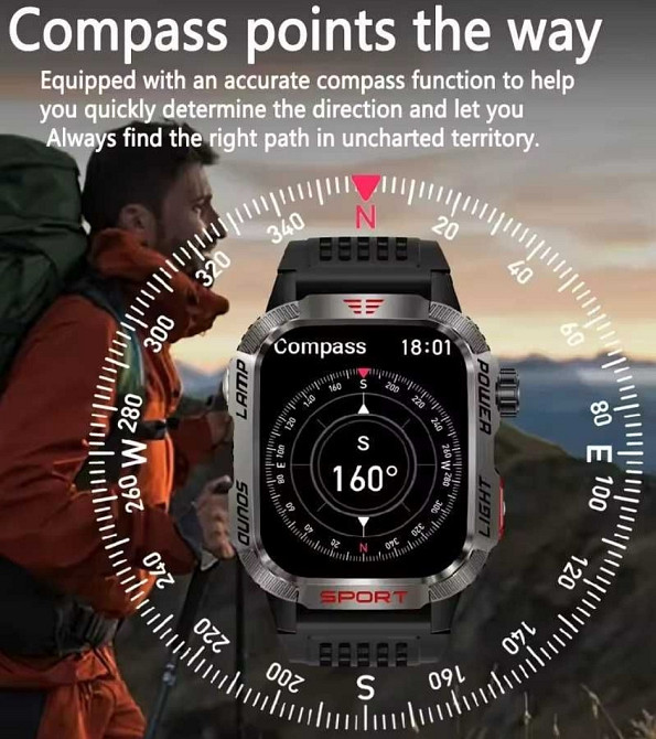 Смартгодинник: LIGE HT29. NFC. Compass. Barometr. LED-ліхтарик. Київ - фото 1