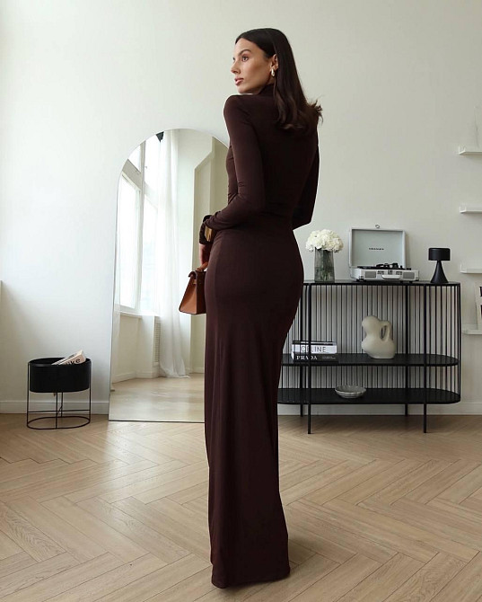 Женское стильное элегантное платье с завязками на талии микромасло Одесса - изображение 3