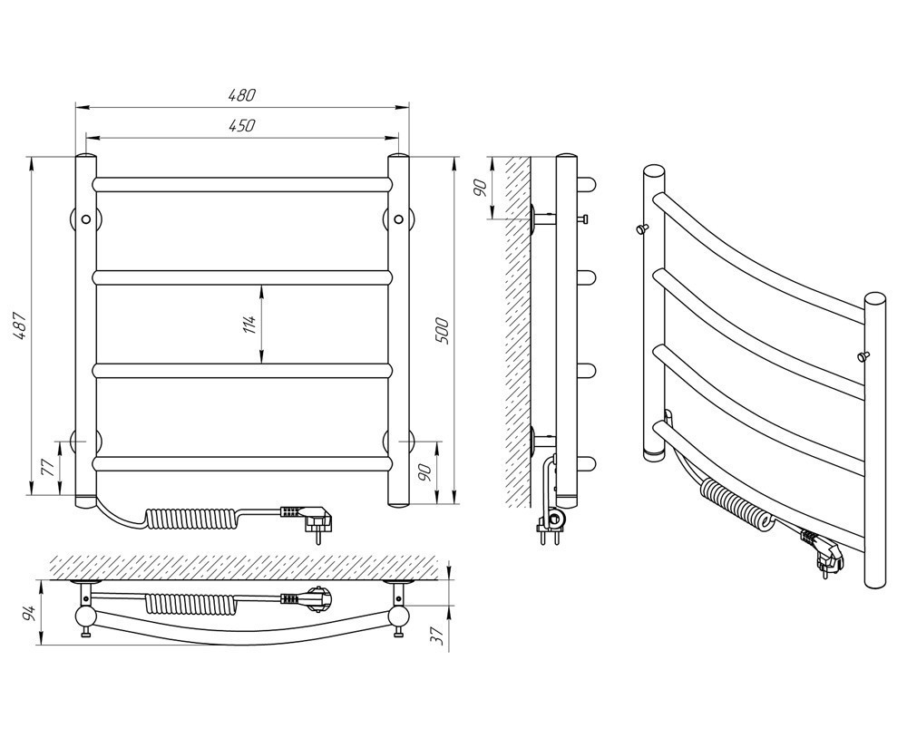 Електрична рушникосушарка Laris Класік П4 450Х500 Е ліве підключ. Київ - фото 8