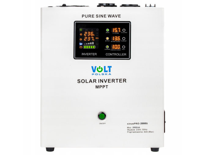 Гібридний ДБЖ інвертор сонячний Volt Polska SINUS PRO 2000 S 24/230V 1400/2000W + 40A MPPT 100V (3SPS200024) Київ - фото 2