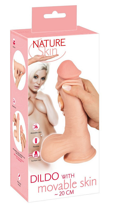 Фаллоимитатор - Nature Skin Dildo With Movable Skin, 20 см Sex Aura Киев - изображение 1