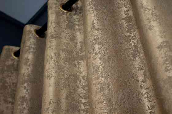 Комплект штор на люверсах VR-Textil Жакард Sultan YL № 1205ш Медово-золотистий 150х250 см 2 шт (37-0061) Київ