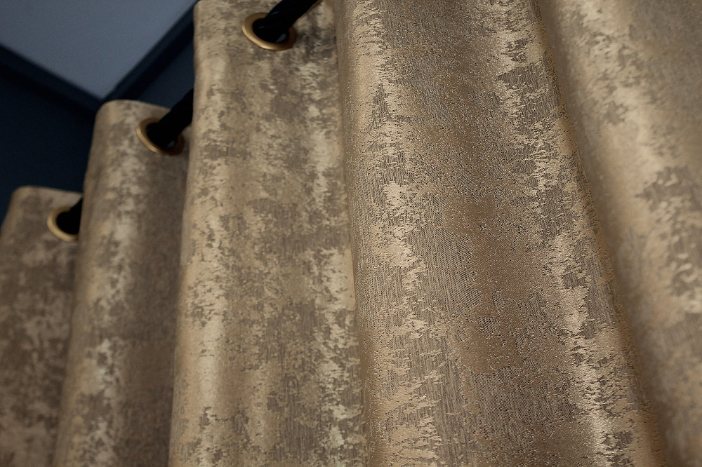 Комплект штор на люверсах VR-Textil Жакард Sultan YL № 1205ш Медово-золотистий 150х250 см 2 шт (37-0061) Київ - фото 6