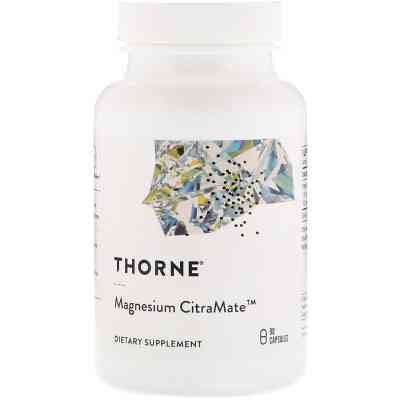 Мінерали Thorne Research Магній (Цитрат \ Малат), Magnesium Citramate, 90 капсул (THR-27202) Вінниця