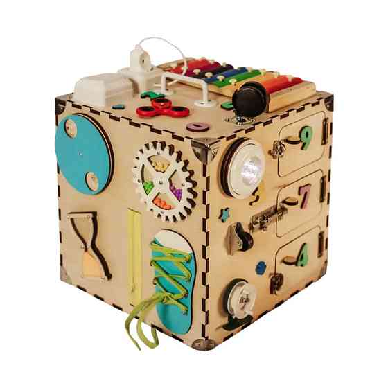 Развивающая игрушка Бизикуб Temple Group TG200126 30х30х30 см Натуральный Винница