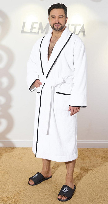 Мужской махровый халат с кантами полезный подарок Киев - изображение 2