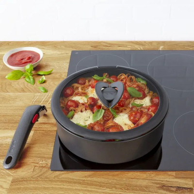 Крышка для посуды Tefal Ingenio, набір 3 шт, скло, пластик, чорний (L9849053) Винница - изображение 5