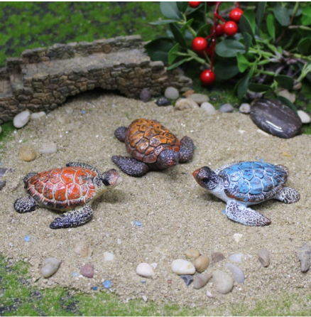 Фигурка Черепаха 7.6 х 6.5 из полистоуна Для мини-сада, сада и флорариума Голубой Одесса