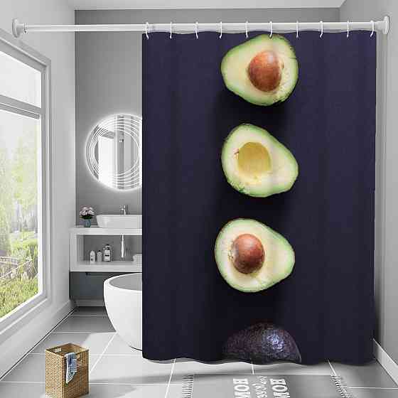 Шторка для ванны из полиэстера водонепроницаемая Bathlux 180x180 см с кольцами, занавеска для ванной комнаты Каменец-Подольский