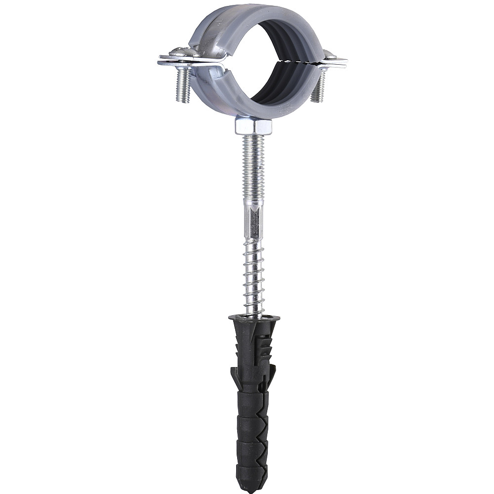 Хомут в зборi CR   1″ (32-37мм) з гвинтом-шурупом 8*80 та дюбелем в уп., сірий Тернопіль - фото 4