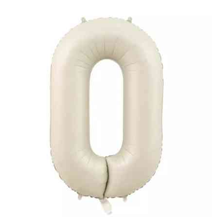 Кулька цифра 0 фольгована 32 дюйма кремовий Київ