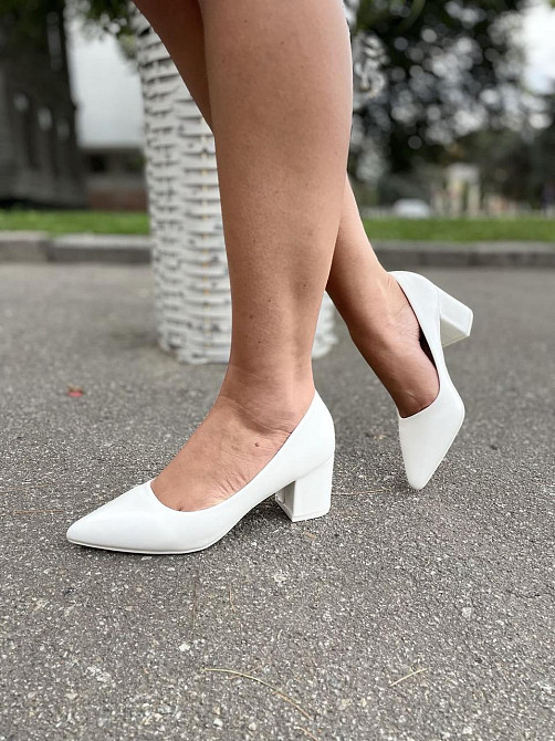 Seastar Туфлі жіночі SEASTAR білі еко-шкіра 36р.-23.5см 38р.-24.5см каблук (GG-77 3223) Коломия - фото 3