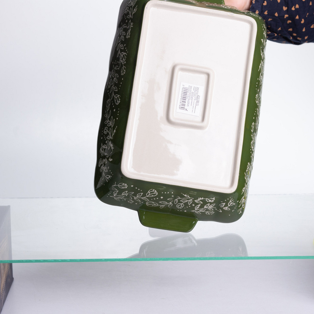 Yiwu Форма для запікання Vintage 33×21×5.5 (см) прямокутна з ручками Зелена HM05-11 Коломыя - изображение 7