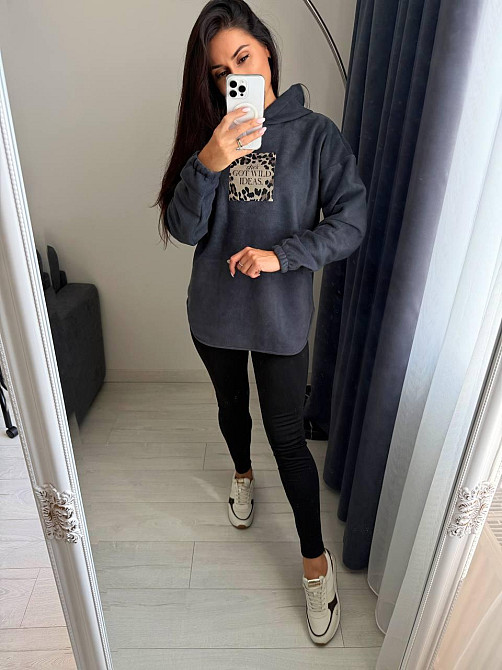 Жіночий теплий костюм-двійка: кофта та лосини двосторонній Polar Фліс + дайвінг на флісі Графіт, 42/44 Одеса - фото 5