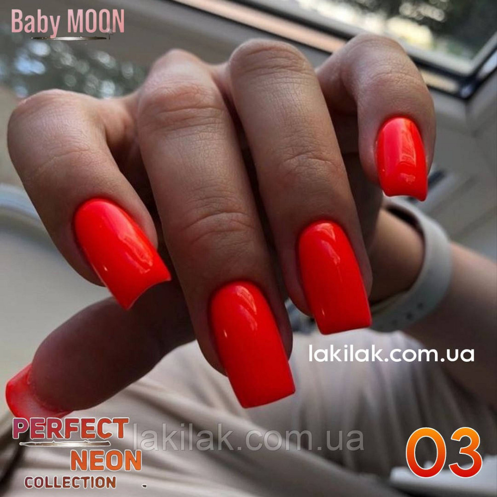Гель-лак BABY MOON Perfect Neon №03 кораловий, 6 мл Херсон - фото 1