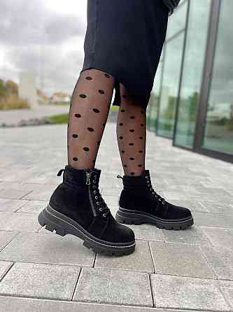 Черевики жіночі RONE BALMAN чорні натуральна замша висота 13см (2760) Коломия