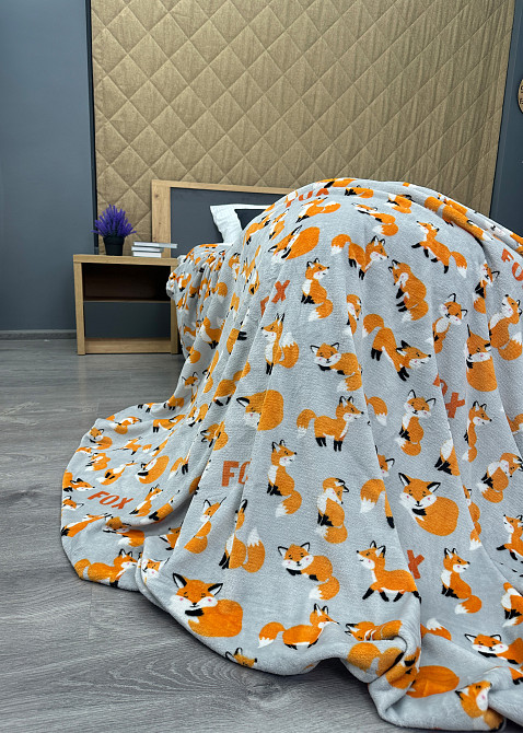 Плед-покривало Decorator WellSoft FOX 200х205 см з принтом "Лисички" (87-189) Київ - фото 8